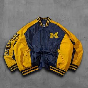 Y2K Oversized Navy Steve & Barry's Michigan Jacket
